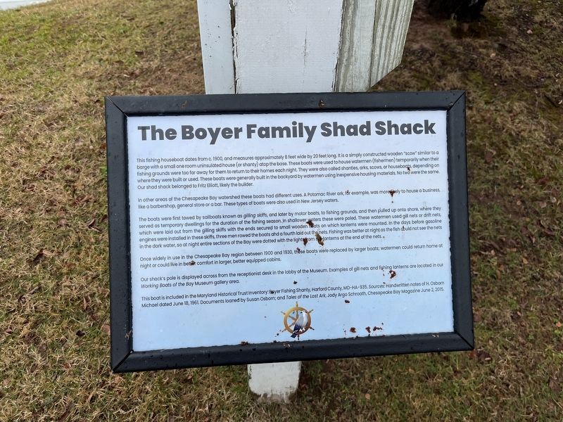 The Boyer Family Shad Shack Marker image. Click for full size.