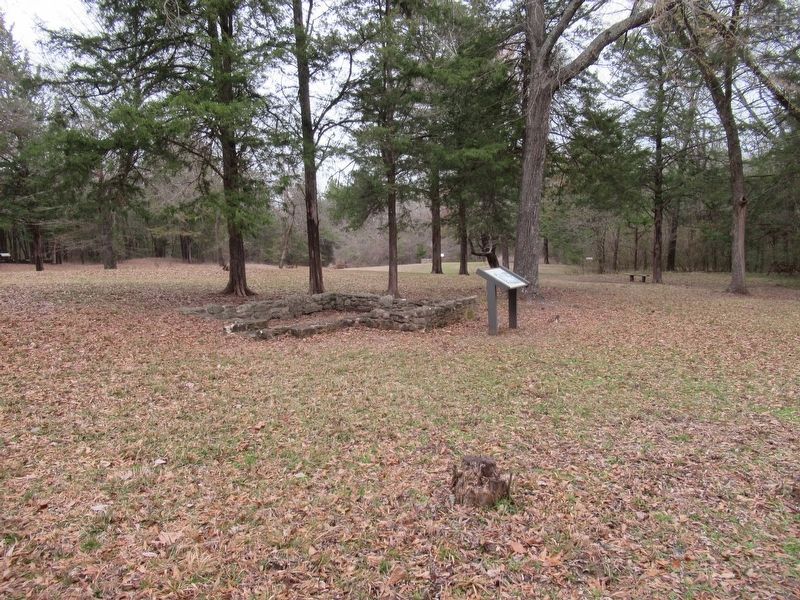 A Kitchen? Marker and building remains image. Click for full size.