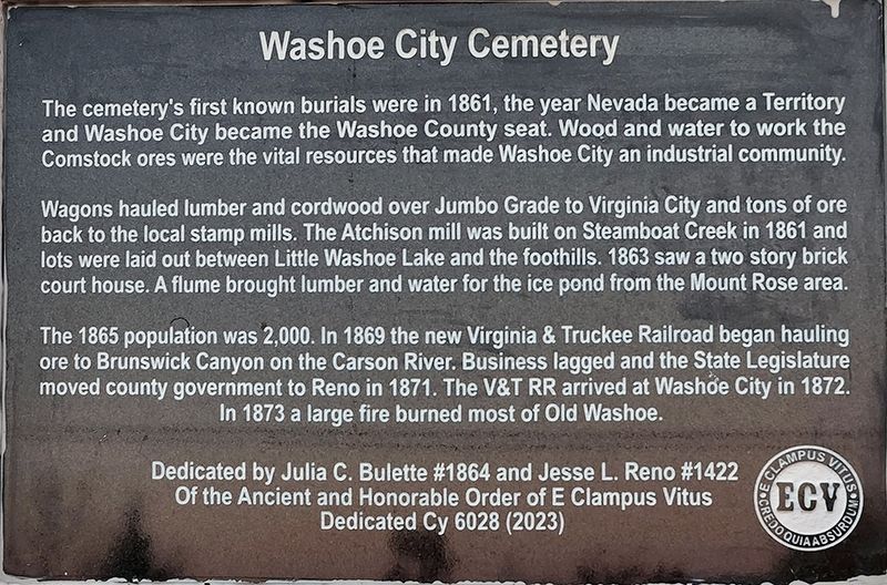 Washoe City Cemetery Marker image. Click for full size.