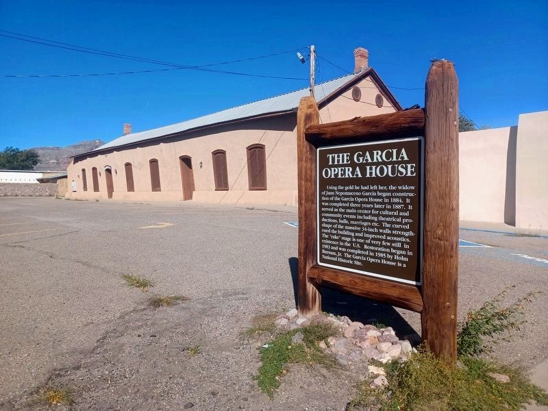 The Garcia Opera House and Marker image. Click for full size.