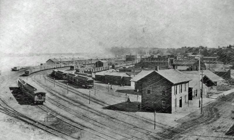 Marker detail: Market Square, circa 1873 image. Click for full size.