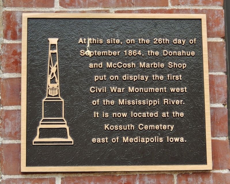 First Civil War Monument West of the Mississippi Marker. Click for full size. First Civil War Monument West of the Mississippi Marker image. Click for full size.