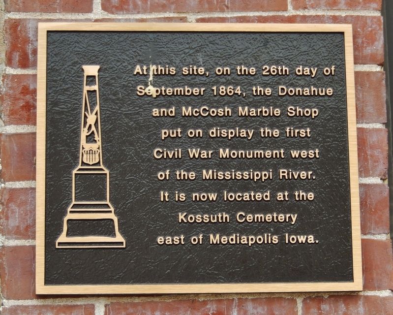 First Civil War Monument West of the Mississippi Marker image. Click for full size.