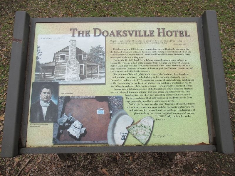 The Doaksville Hotel Marker image. Click for full size.