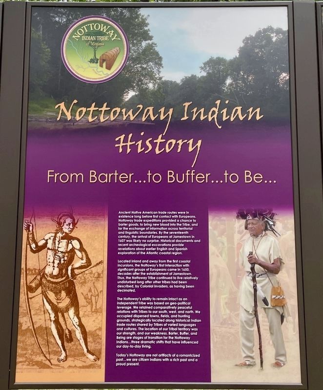 Nottoway Indian History Marker (Panel 1) image. Click for full size.