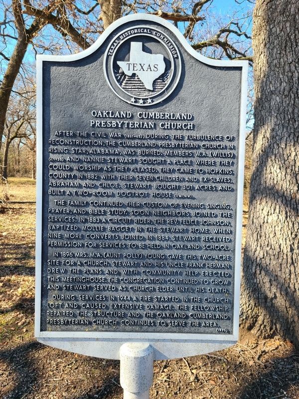 Oakland Cumberland Presbyterian Church Marker. Click for full size. Oakland Cumberland Presbyterian Church Marker image. Click for full size.
