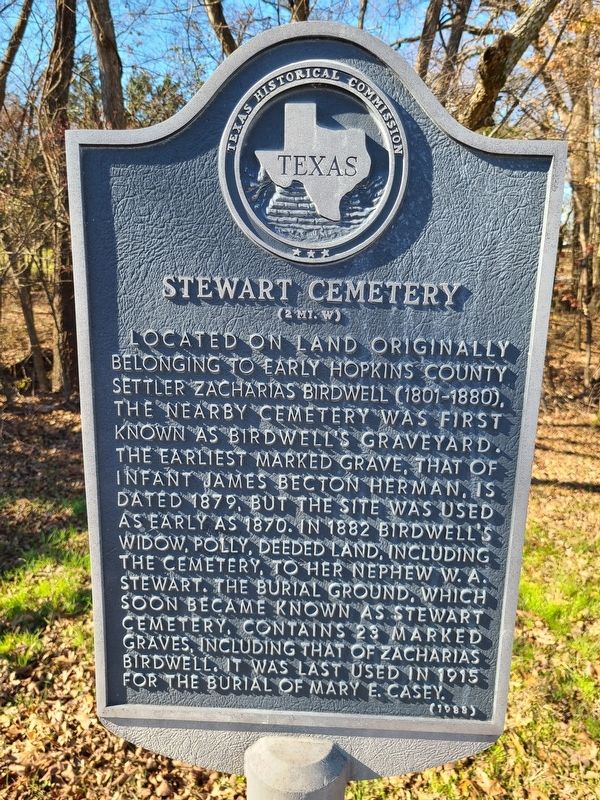 Stewart Cemetery Marker image. Click for full size.