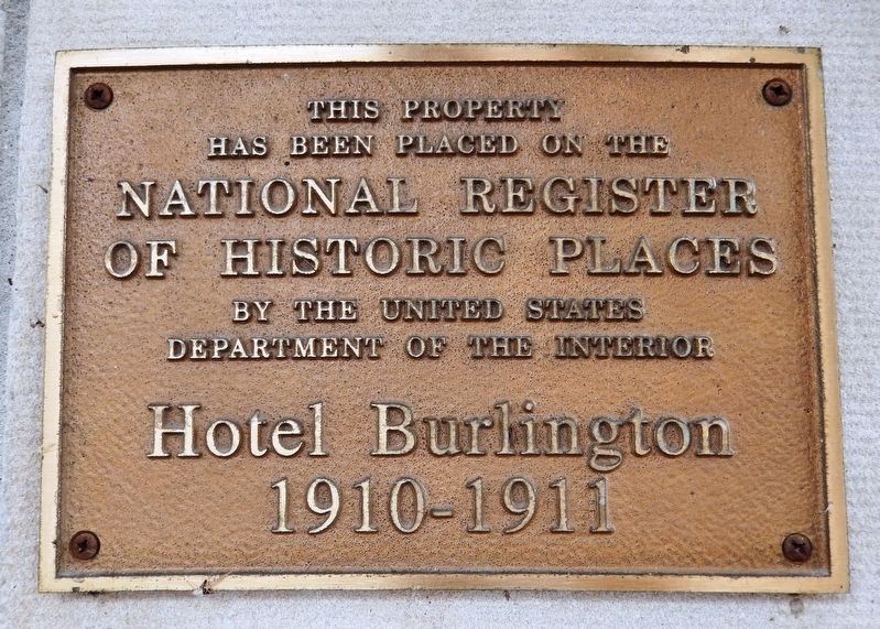 Hotel Burlington Marker image. Click for full size.