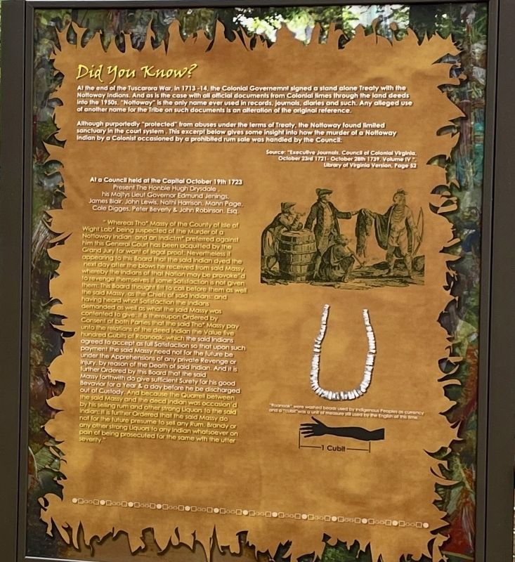 Nottoway Indian History Marker (Far Right Panel) image. Click for full size.