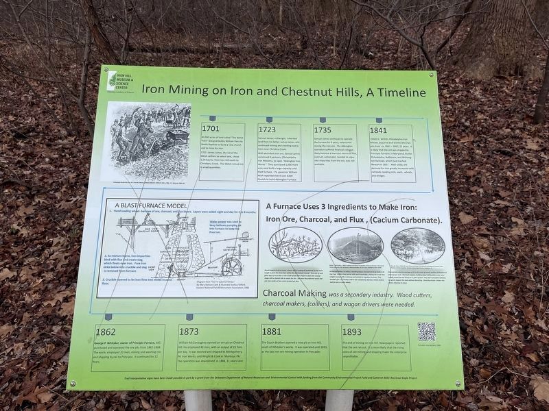 Iron Mining on Iron and Chestnut Hills, A Timeline Marker image. Click for full size.