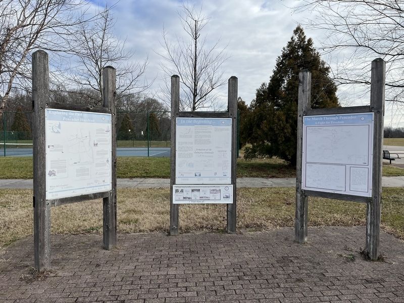Markers on the grounds of Glasgow Regional Park image. Click for full size.