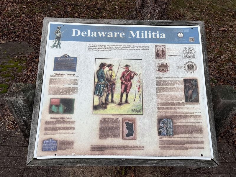 Delaware Militia Marker image. Click for full size.