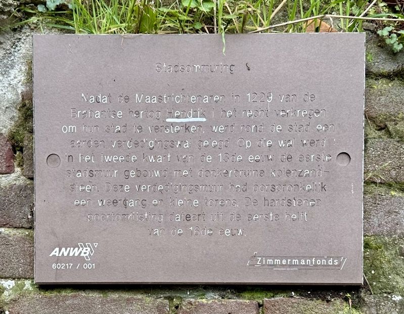 Stadsommuring / City Walls Marker. Click for full size. Stadsommuring / City Walls Marker image. Click for full size.