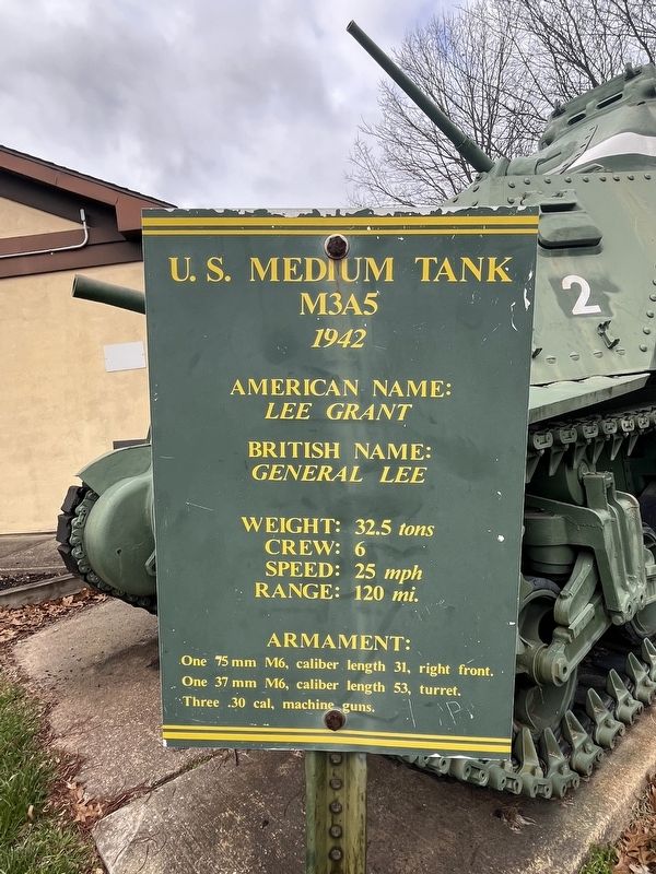 Interpretive sign for the tank display image. Click for full size.