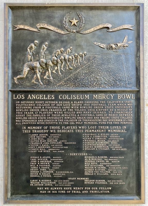 Los Angeles Coliseum Mercy Bowl Marker image. Click for full size.