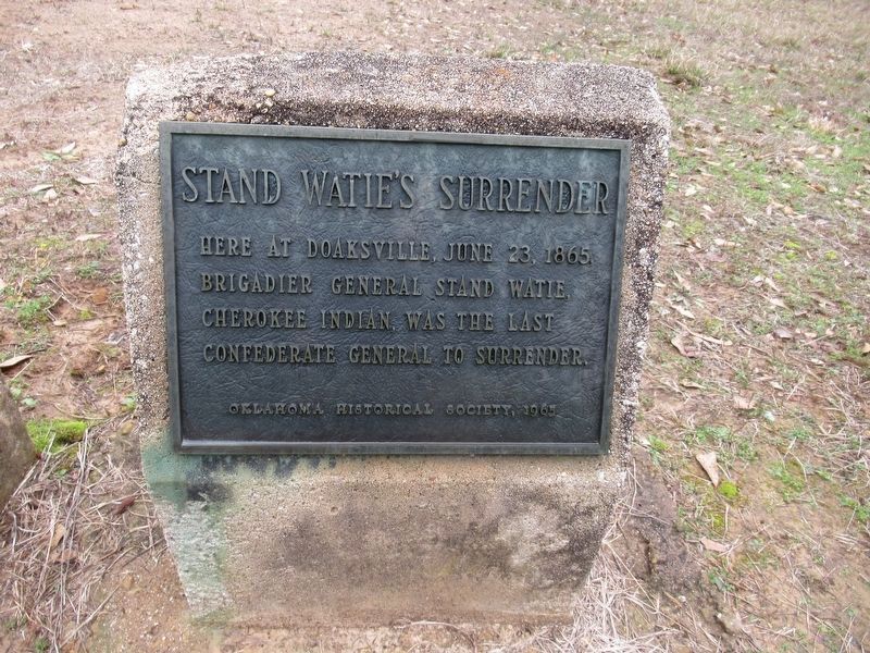 Stand Watie’s Surrender Historical Marker