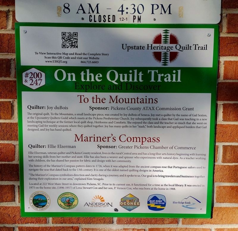 To the Mountains & Mariner's Compass Markers image. Click for full size.