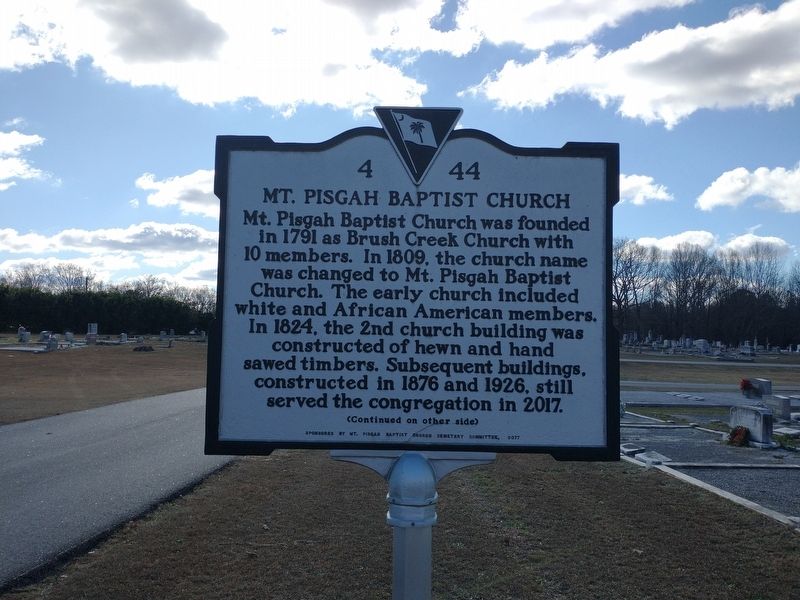 MT. PISGAH BAPTIST CHURCH Marker image. Click for full size.