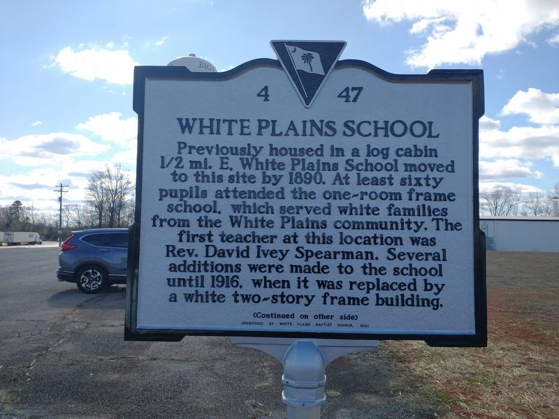 White Plains School Marker image. Click for full size.