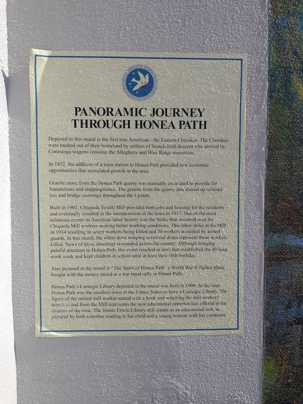 Panoramic Journey Through Honea Path Marker image. Click for full size.