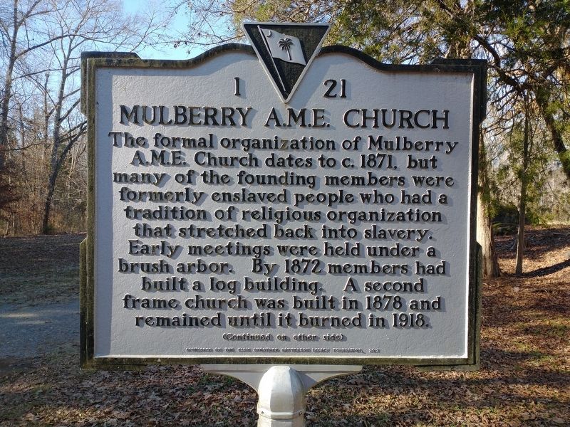 Mulberry A.M.E. Church Marker image. Click for full size.