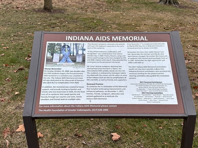 Indiana AIDS Memorial Marker image. Click for full size.