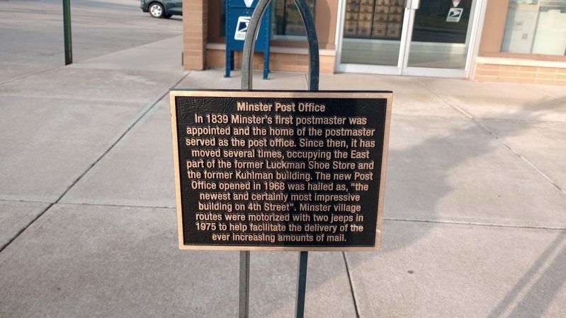Minster Post Office Marker image. Click for full size.