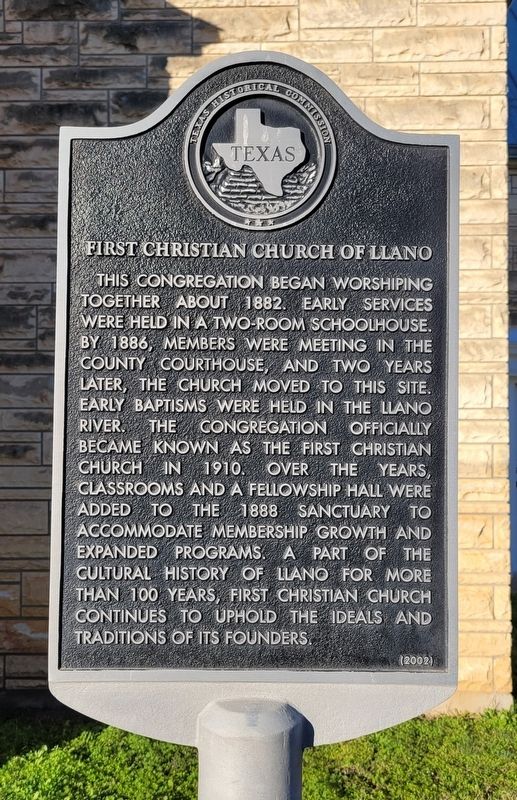 First Christian Church of Llano Marker image. Click for full size.