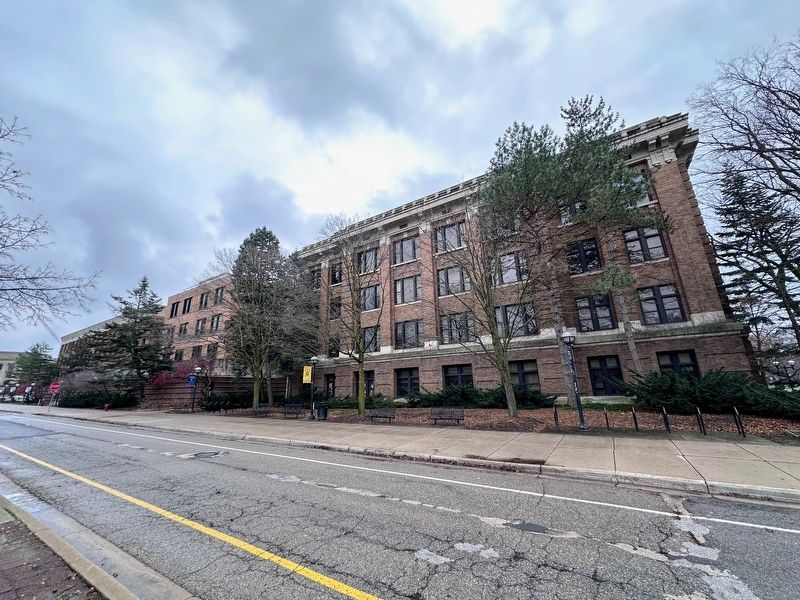 Chemistry Building on the spot of the first hospital. image. Click for full size.