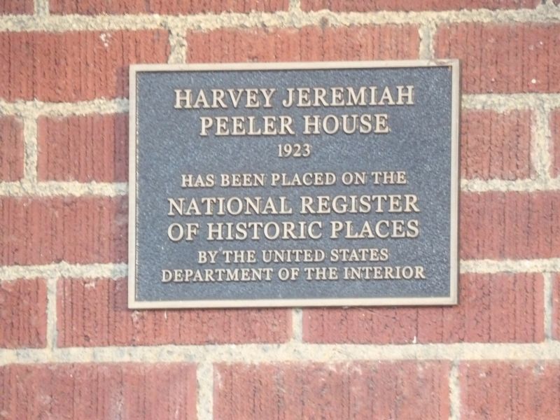 Harvey Jeremiah Peeler House Marker image. Click for full size.