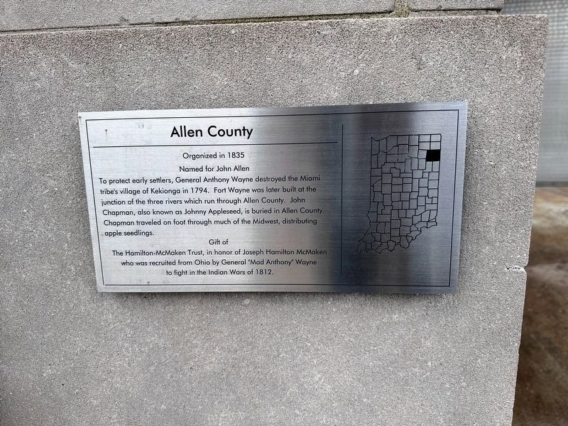 Allen County Marker. Click for full size. Allen County Marker image. Click for full size.