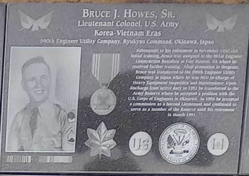 Bruce J. Howes, Sr. Marker image. Click for full size.