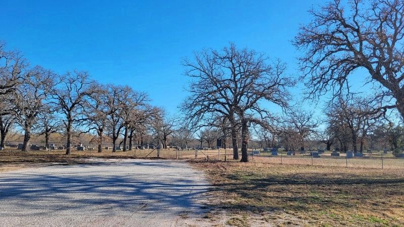 The view of the Board Branch Cemetery and Marker from the road image. Click for full size.