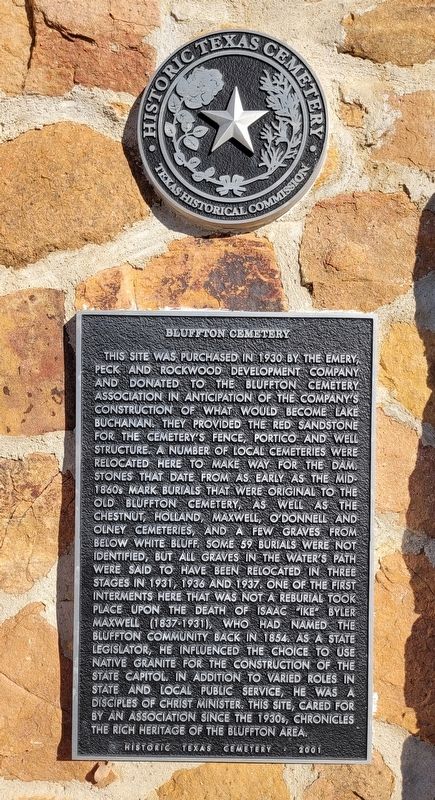 Bluffton Cemetery Marker image. Click for full size.