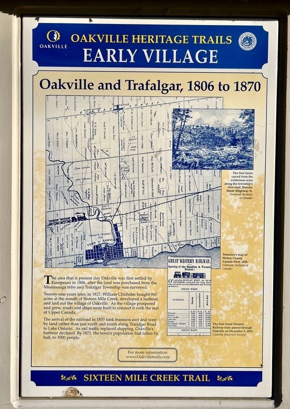 Oakville and Trafalgar, 1806-1870 Marker image. Click for full size.