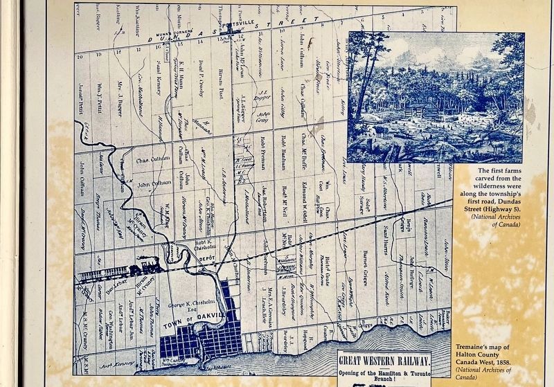 Oakville and Trafalgar, 1806-1870 marker photo detail. Click for full size. Oakville and Trafalgar, 1806-1870 marker photo detail image. Click for full size.