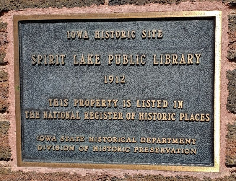 Spirit Lake Public Library Marker image. Click for full size.