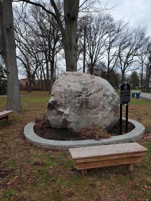 Woodbridge Township COVID-19 Victims Memorial Rock image. Click for full size.