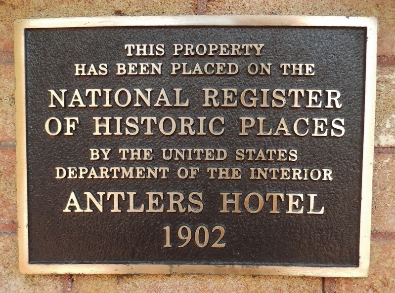 Antlers Hotel Marker image. Click for full size.