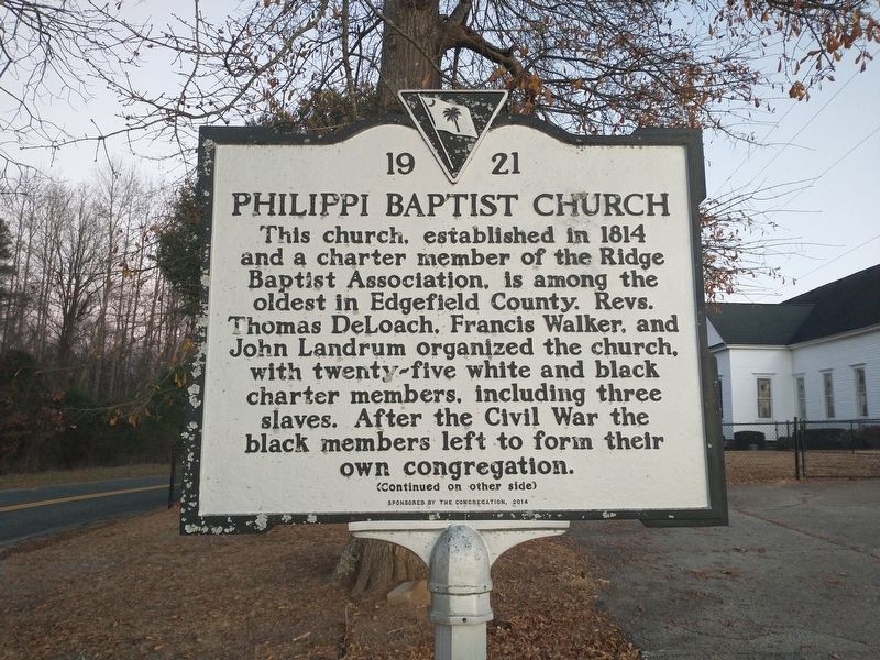 Philippi Baptist Church Marker image. Click for full size.