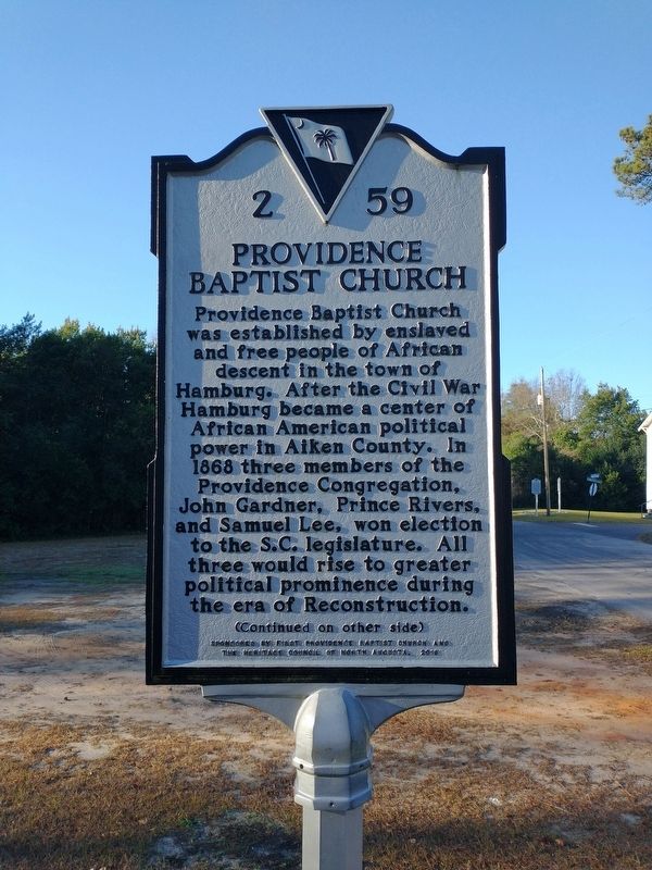 Providence Baptist Church Marker. Click for full size. Providence Baptist Church Marker image. Click for full size.