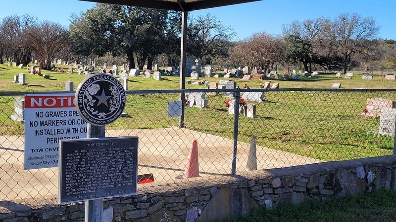 The Tow Cemetery and Marker image. Click for full size.
