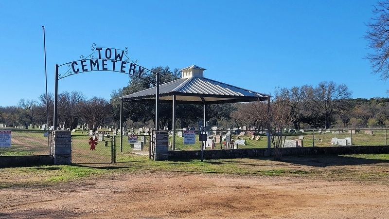 The view of the Tow Cemetery and Marker from the road image. Click for full size.