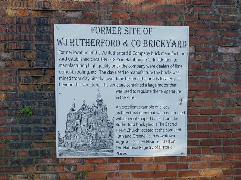 Former Site of WJ Rutherford & Co Brickyard Marker image. Click for full size.