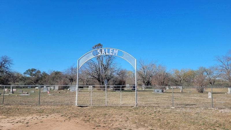 The view of the Salem Cemetery and Marker from the road image. Click for full size.