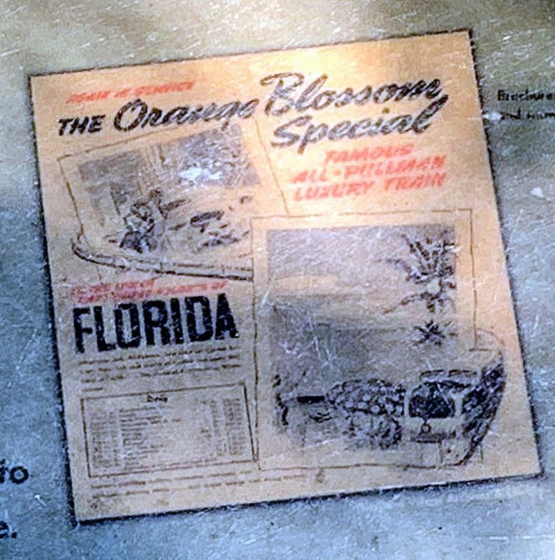 Brochure advertising the Orange Blossom Special Train to Florida image. Click for full size.