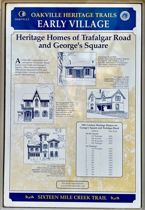 Heritage Homes of Trafalgar Road and George's Square Marker. Click for full size. Heritage Homes of Trafalgar Road and George's Square Marker image. Click for full size.