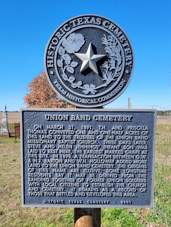 Union Band Cemetery Marker image. Click for full size.