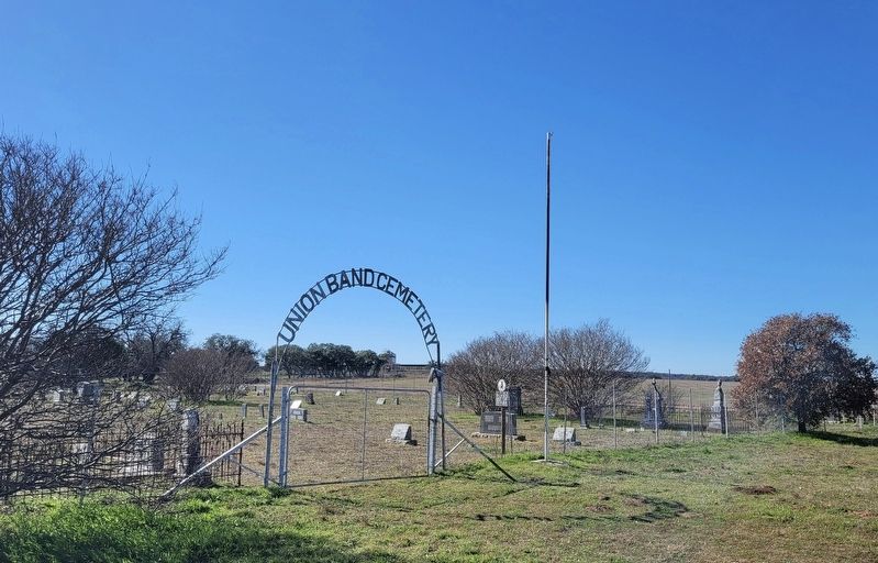The view of the Union Band Cemetery and Marker from the road image. Click for full size.