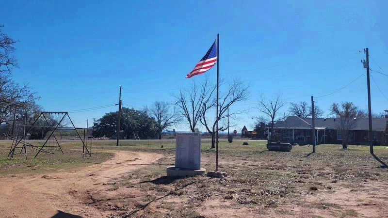 The view of the front side to the Veterans of the Hutchison School Marker image. Click for full size.
